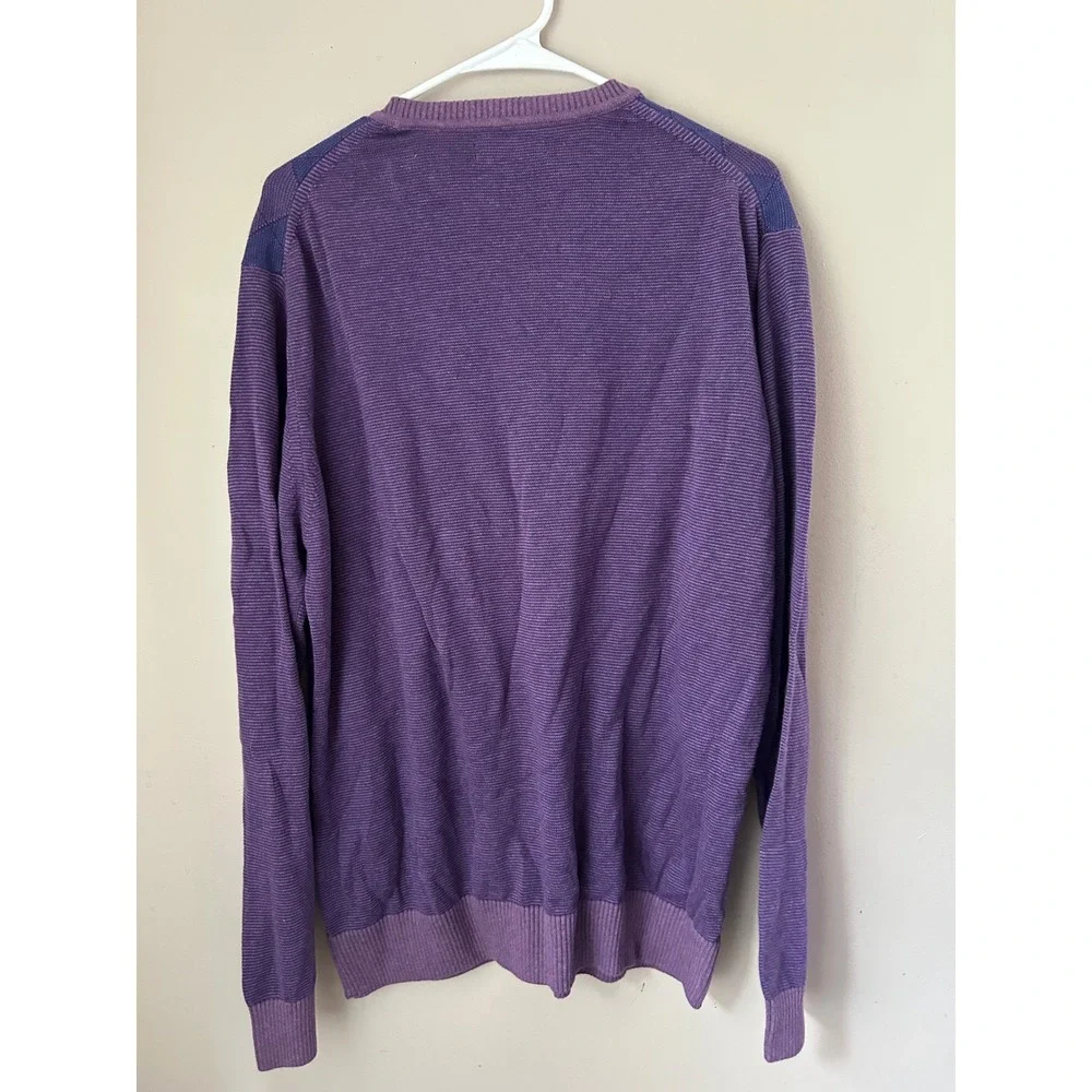 Alex Cannon Mens Argyle Purple Blue Cotton Knit Sweater‎  Large L/G Classic - Picture 5 of 5